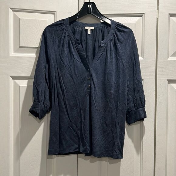 Joie Blue Lightweight 3/4 Sleeve Top, Size Small - Picture 1 of 6